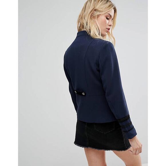 ONLY x ASOS Womens Size 6 Navy Jemina Military Jacket NWT Short Blazer EU 34 - Picture 13 of 13